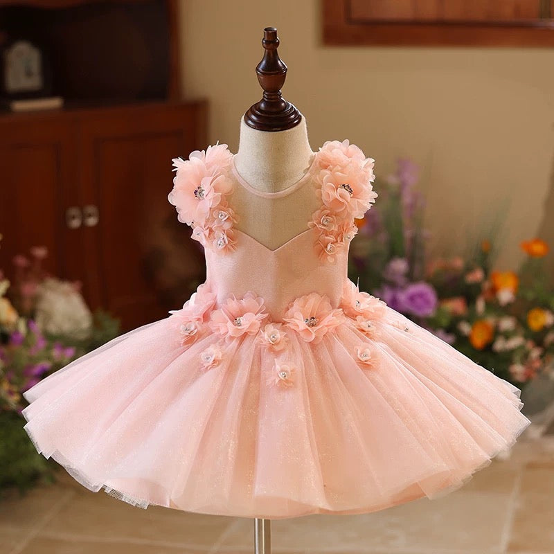 pink flower girl dress 2t Atoguta Girl Dress Sleeveless Tulle Mesh Flower Girl Dresses for Wedding Toddler Pink, Size 6m-5t, Toddler Girl's, Size: 4T