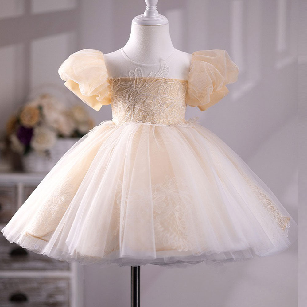 Champagne Girl Dress for Kids Wedding Birthday Party J233 – DreamyVow