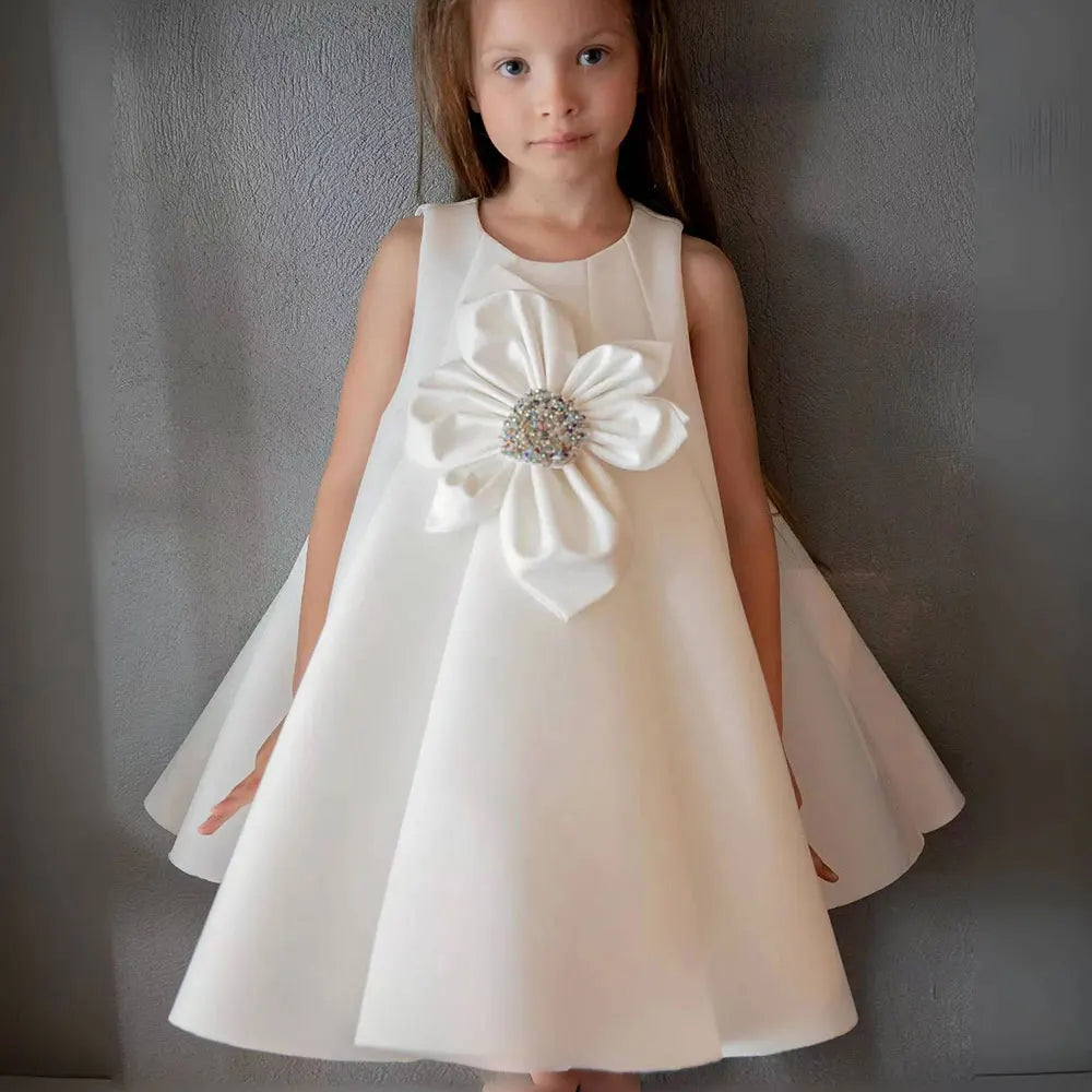 strapless open back dress Flounce Sleeves Princess Flower Girl Communion Dress Celestial 3109 –  Sparkly Gowns main image 0