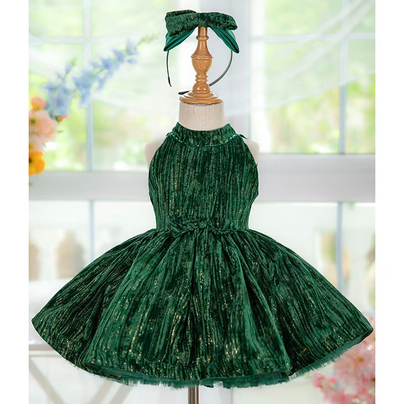 Green Knee Length Baby 1st Birthday Girl Dress J310  DreamyVow