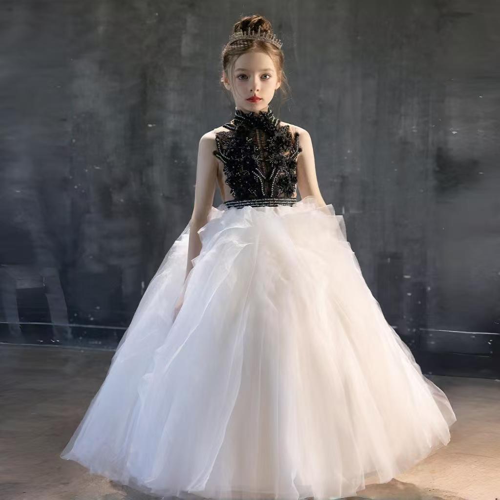 Luxury Black-White Girl Bridesmaides Dresses J189  DreamyVow