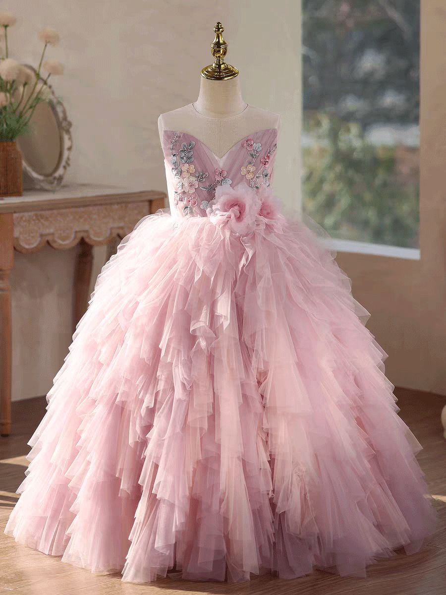 chinese dress ladies Tiered Rainbow Flower Girl Dress with Sequin Bodice & Tulle Skirt main image 1