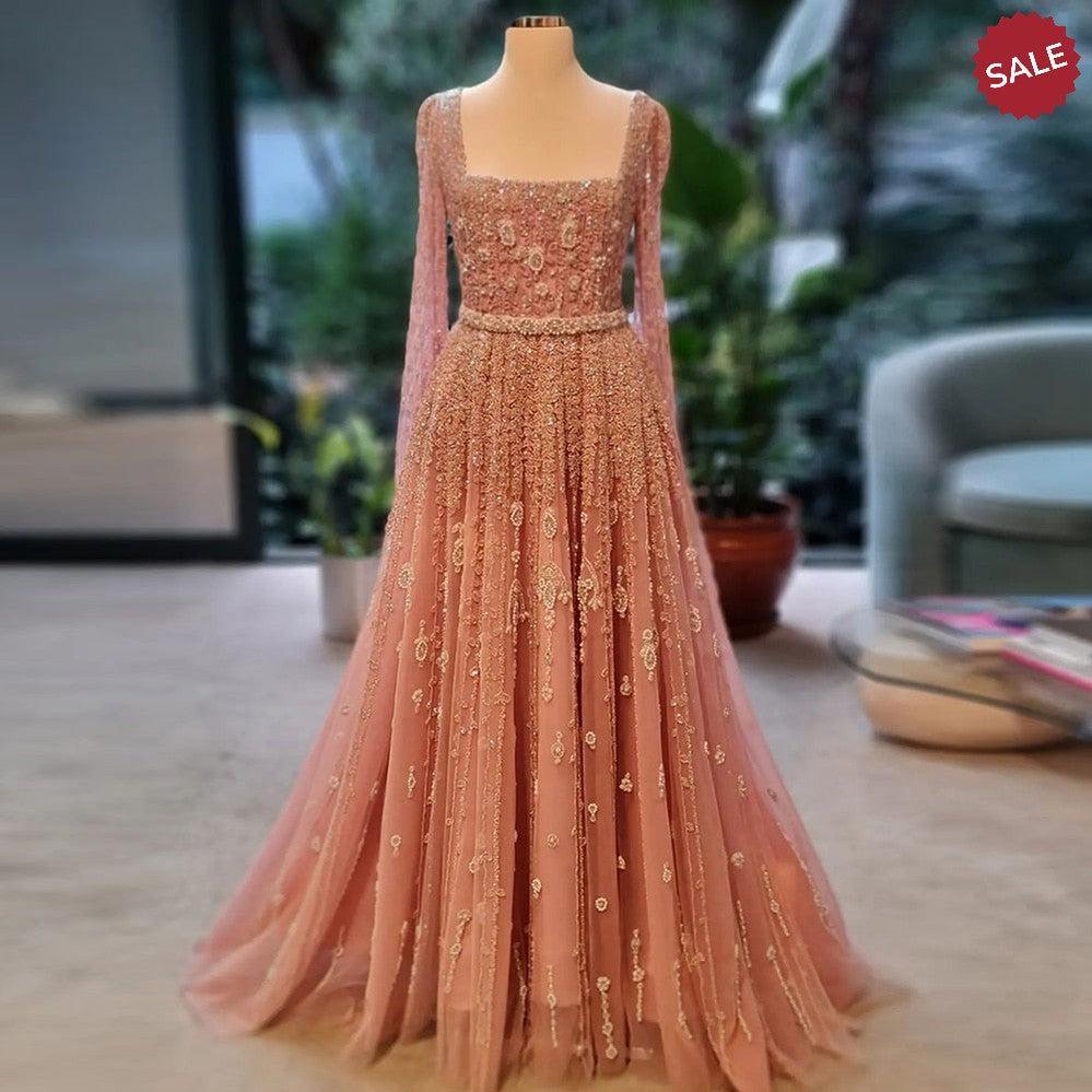 Pink Dubai Evening Dresses for Wedding Party SS494, Pink / 14 Pink Dubai Evening Dresses for Wedding Party SS494, Pink / 14