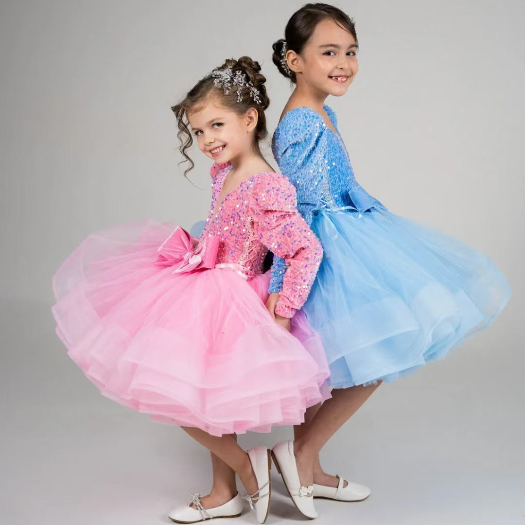 Fuchsia Lace and Sequin Flower Girl Dress for Wedding Birthday Party J – DreamyVow Fuchsia Lace and Sequin Flower Girl Dress for Wedding Birthday Party J – DreamyVow