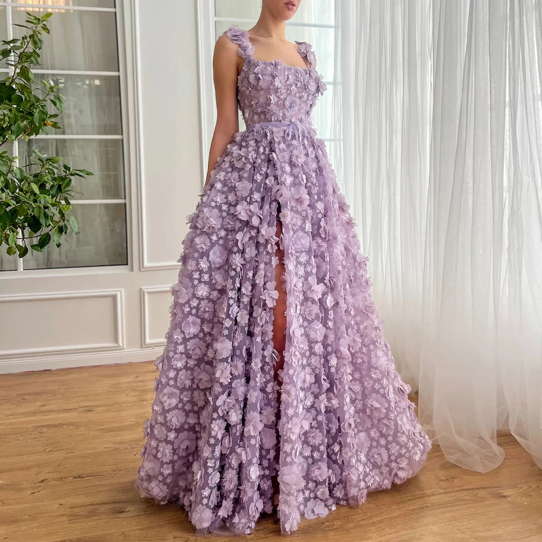 Lilac and purple evening dresses for garden weddings and formal parties from DreamyVow