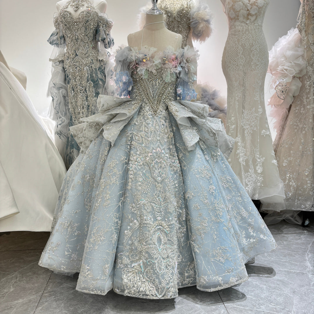 Ivory flower girl dresses for winter weddings from DreamyVow