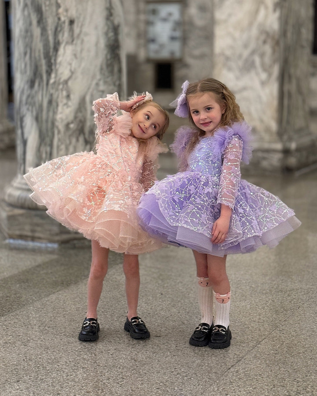Long sleeve flower girl dresses for winter weddings and church ceremonies from DreamyVow