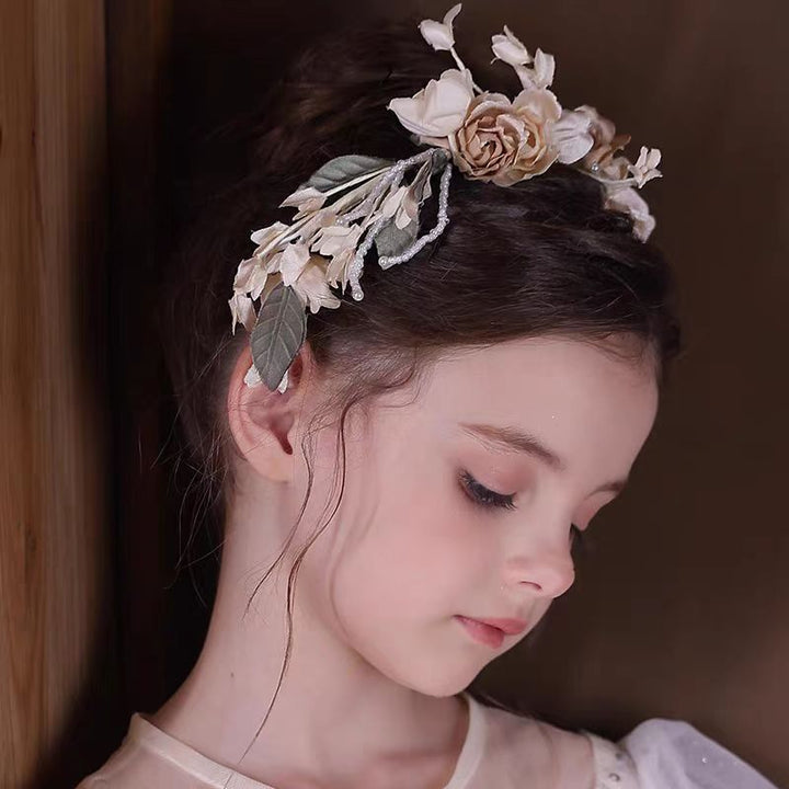 Birthday Party Flower Girl Headband with Veil Charming Pendant W029
