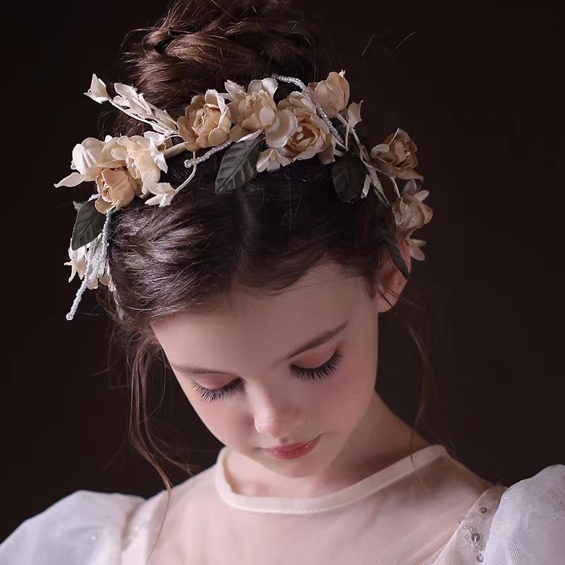 Birthday Party Flower Girl Headband with Veil Charming Pendant W029