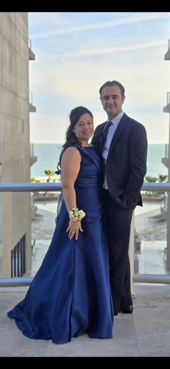 Elegant Blue A-Line Evening Dress SD083