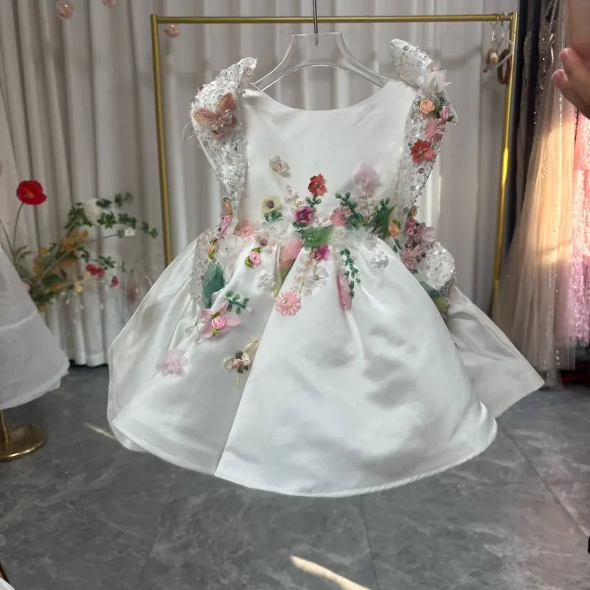 embroidered birthday dress Birthday Embroidered Dress | Petit Ami Girls