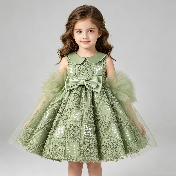Elegant Green Flower Girl Dress for Girls Birthday Party J898