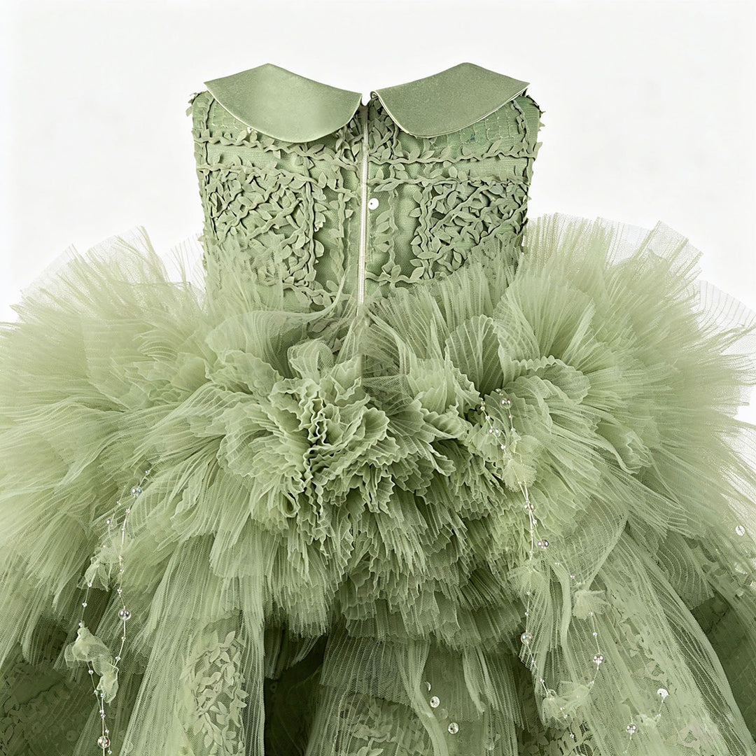 Elegant Green Flower Girl Dress for Girls Birthday Party J898 DreamyVow Elegant Green Flower Girl Dress for Girls Birthday Party J898 DreamyVow