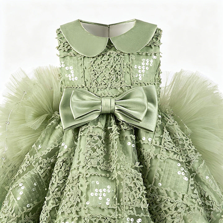 Elegant Green Flower Girl Dress for Girls Birthday Party J898
