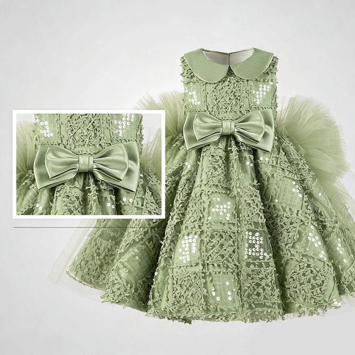 Elegant Green Flower Girl Dress for Girls Birthday Party J898