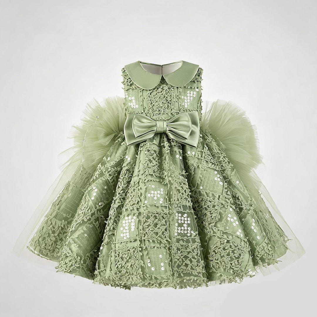 Elegant Green Flower Girl Dress for Girls Birthday Party J898