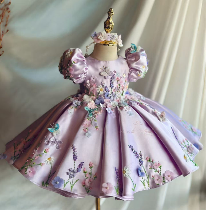 Handmade Lilac Garden Blossom Princess Birthday Dress J831