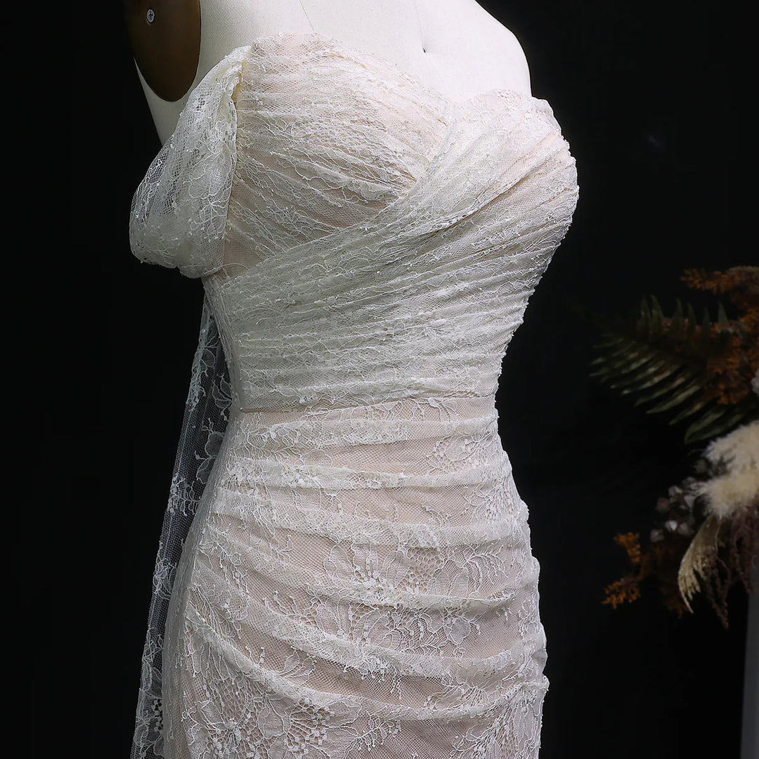 Elegant Lace Sequin Off Shoulder Evening dress SF395