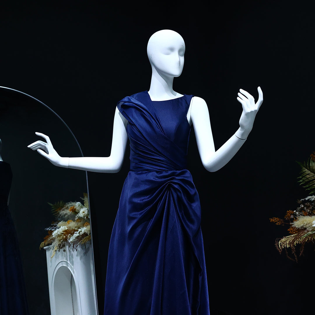 Elegant Blue A-Line Evening Dress SD083