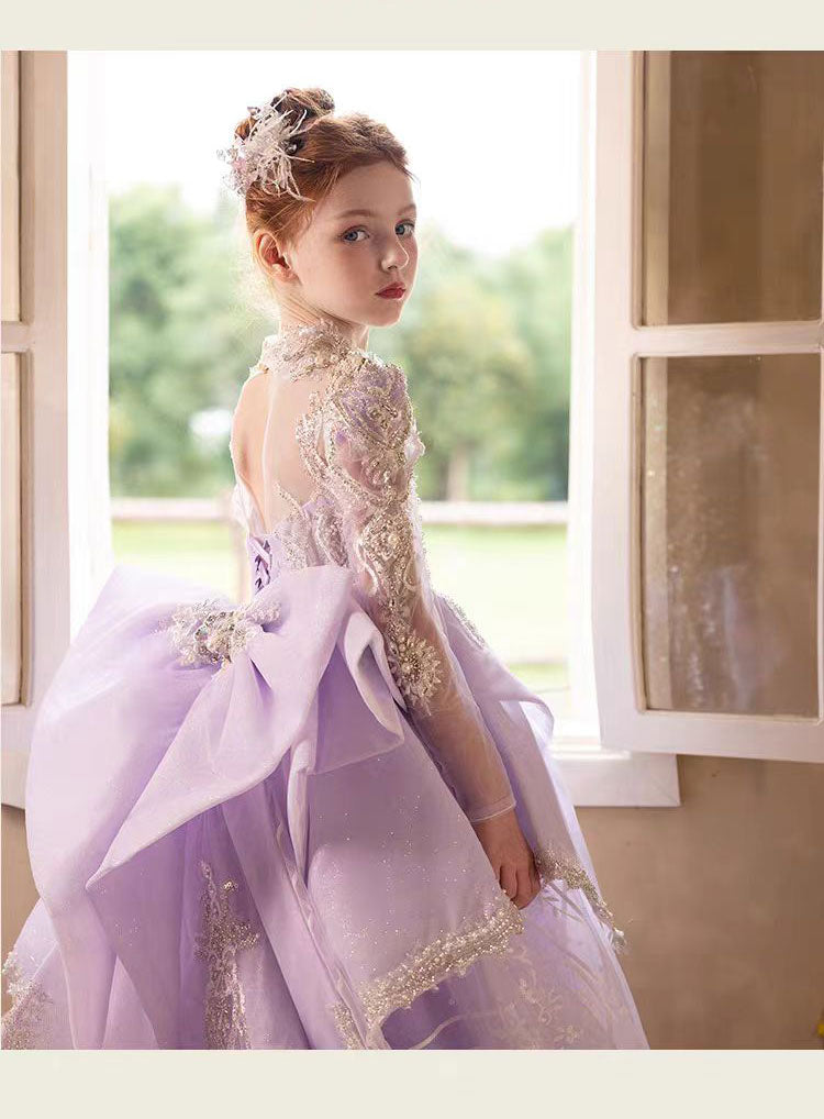 Luxury Crystal Princess Girl Dress for Birthday Pageant Party J123