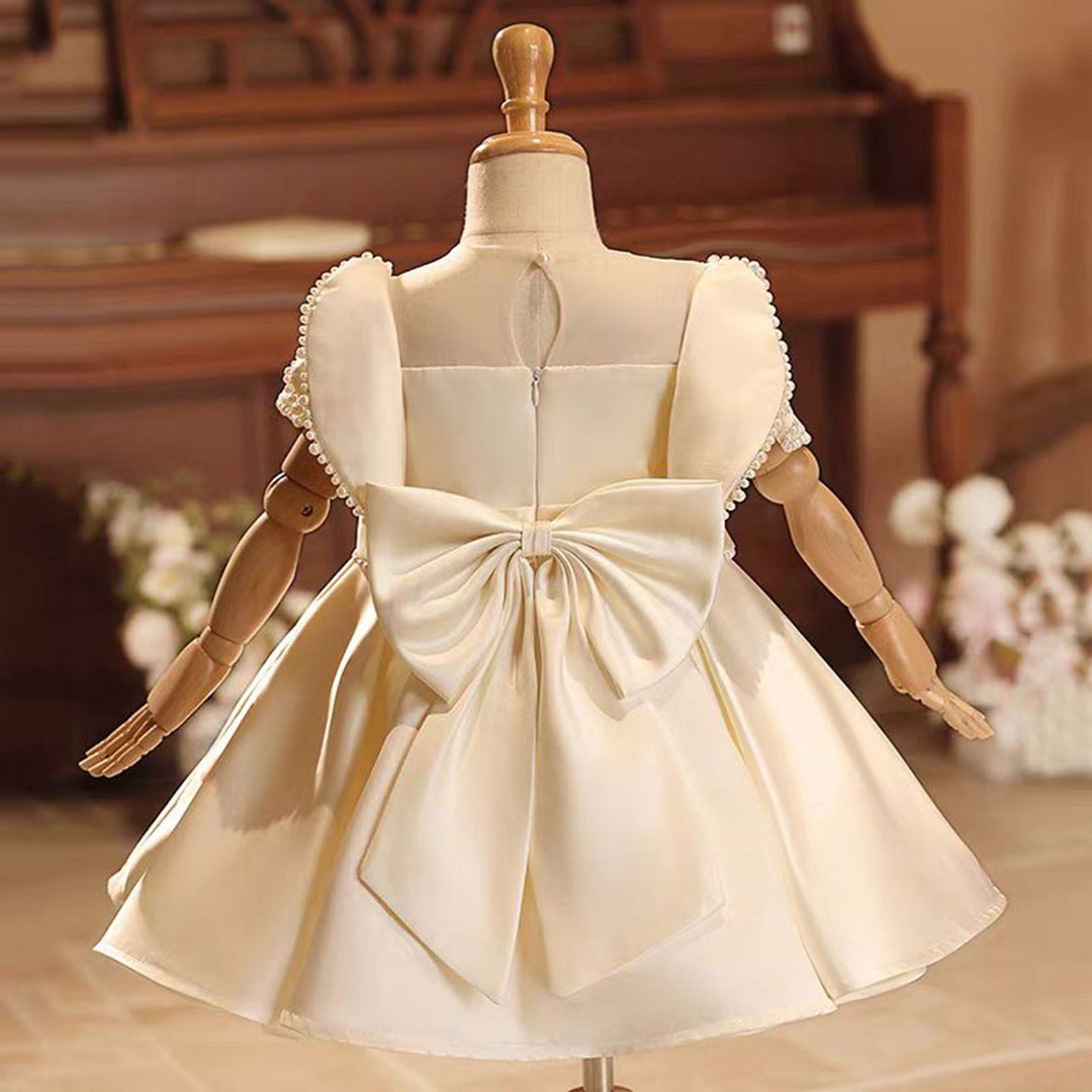 satin champagne dress short Angelique Mini Dress