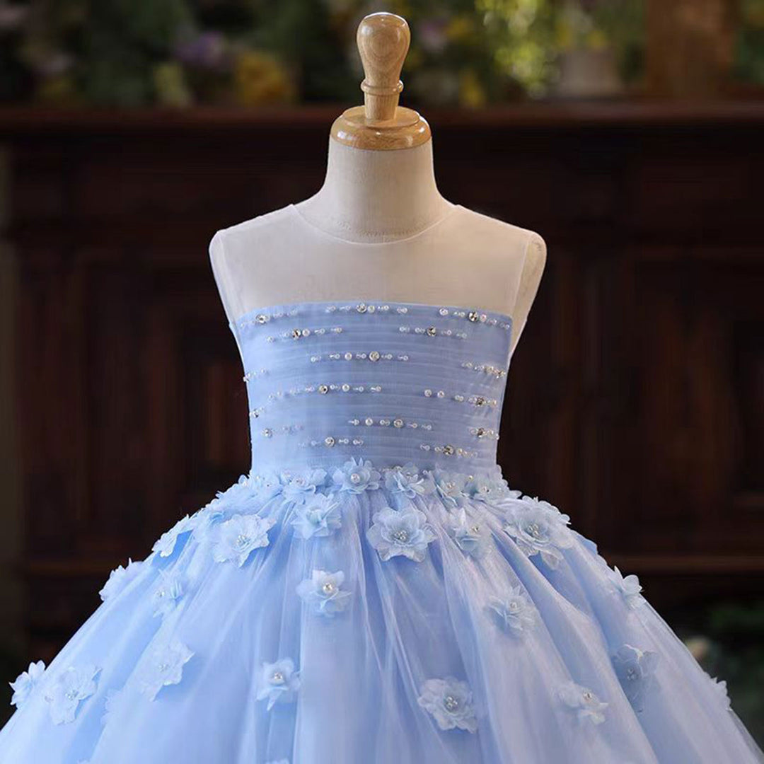 Elegant Tube Design Applique Beading Flower Girl Dress Sleeveless J802 DreamyVow Elegant Tube Design Applique Beading Flower Girl Dress Sleeveless J802 DreamyVow