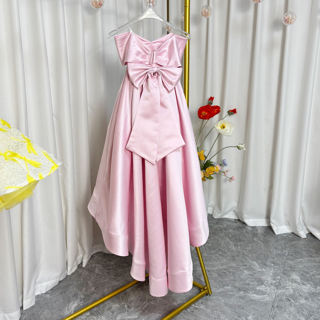 silk and satin communion dresses A-line Satin Flower Girl First Communion Dress FM064 Pre-order 4 years / Ivory