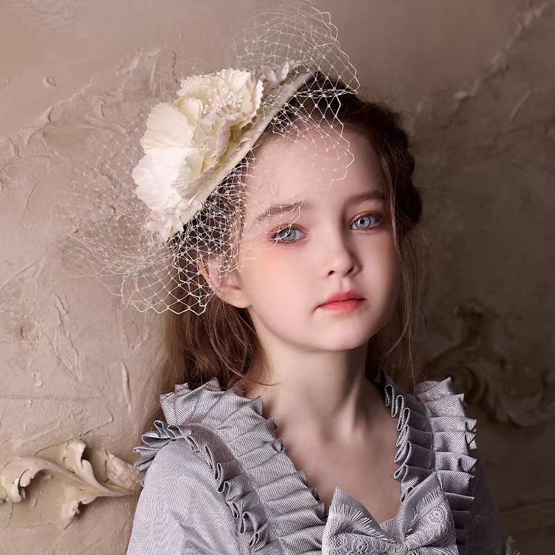 Birthday Party Flower Girl Headband with Veil Charming Pendant W029