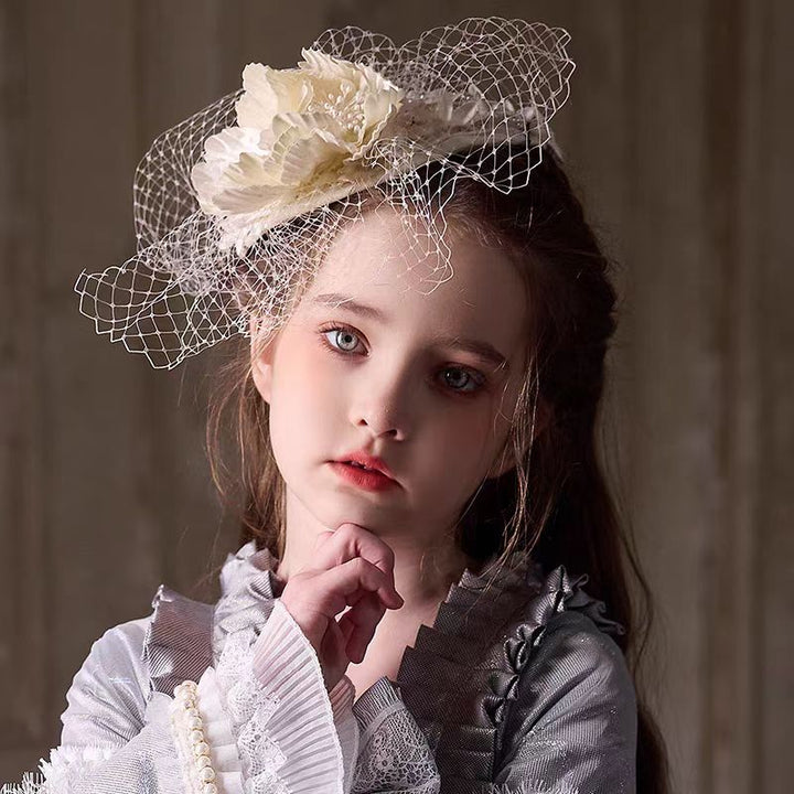 Birthday Party Flower Girl Headband with Veil Charming Pendant W029