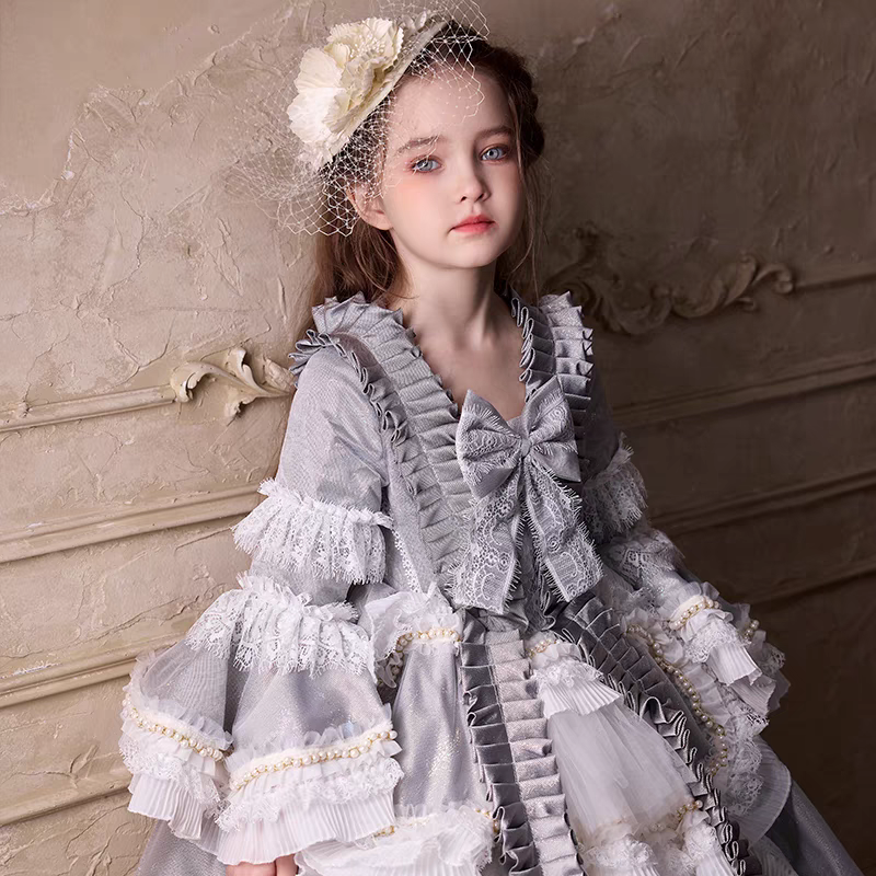 Luxury Gray Lolita Girl Dress for Party Birthday Pageant J187 Luxury Gray Lolita Girl Dress for Party Birthday Pageant J187
