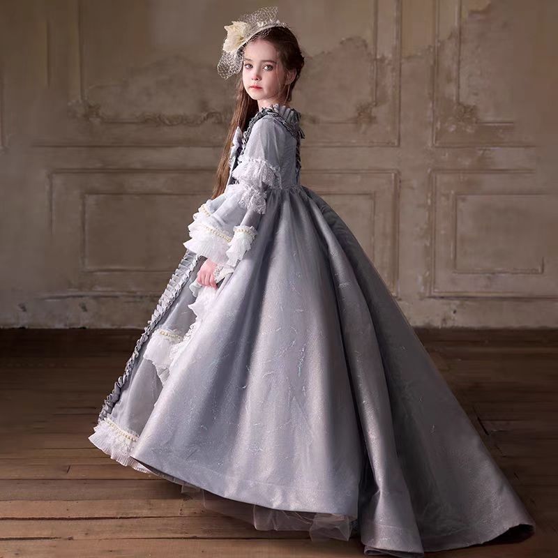 Luxury Gray Lolita Girl Dress for Party Birthday Pageant J187 Luxury Gray Lolita Girl Dress for Party Birthday Pageant J187