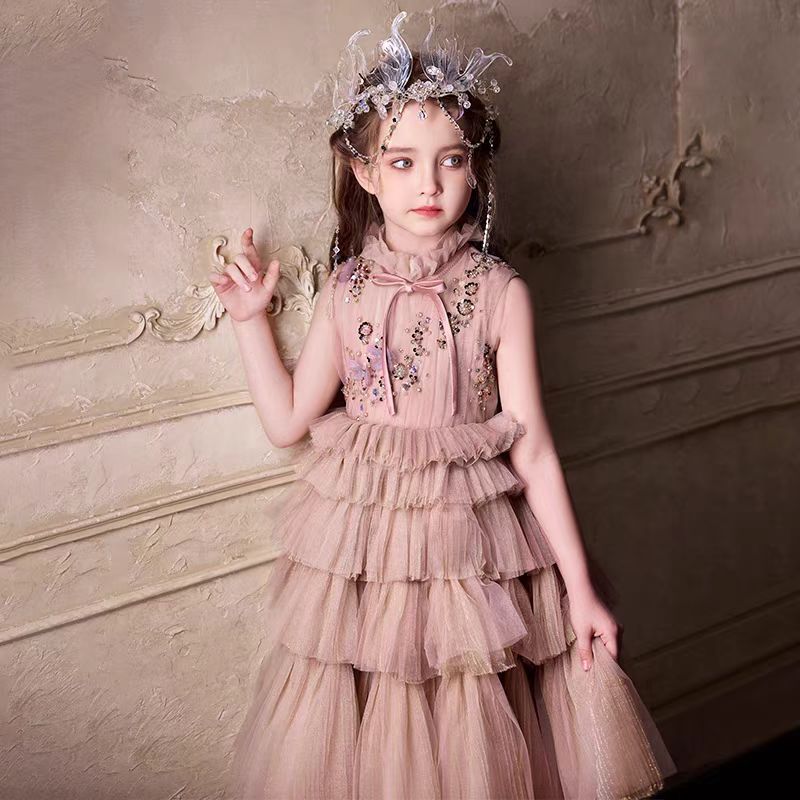 Dusty Pink Flower Girl Dress for Kids Party Birthday J390 Dusty Pink / child-2 Dusty Pink Flower Girl Dress for Kids Party Birthday J390 Dusty Pink / child-2