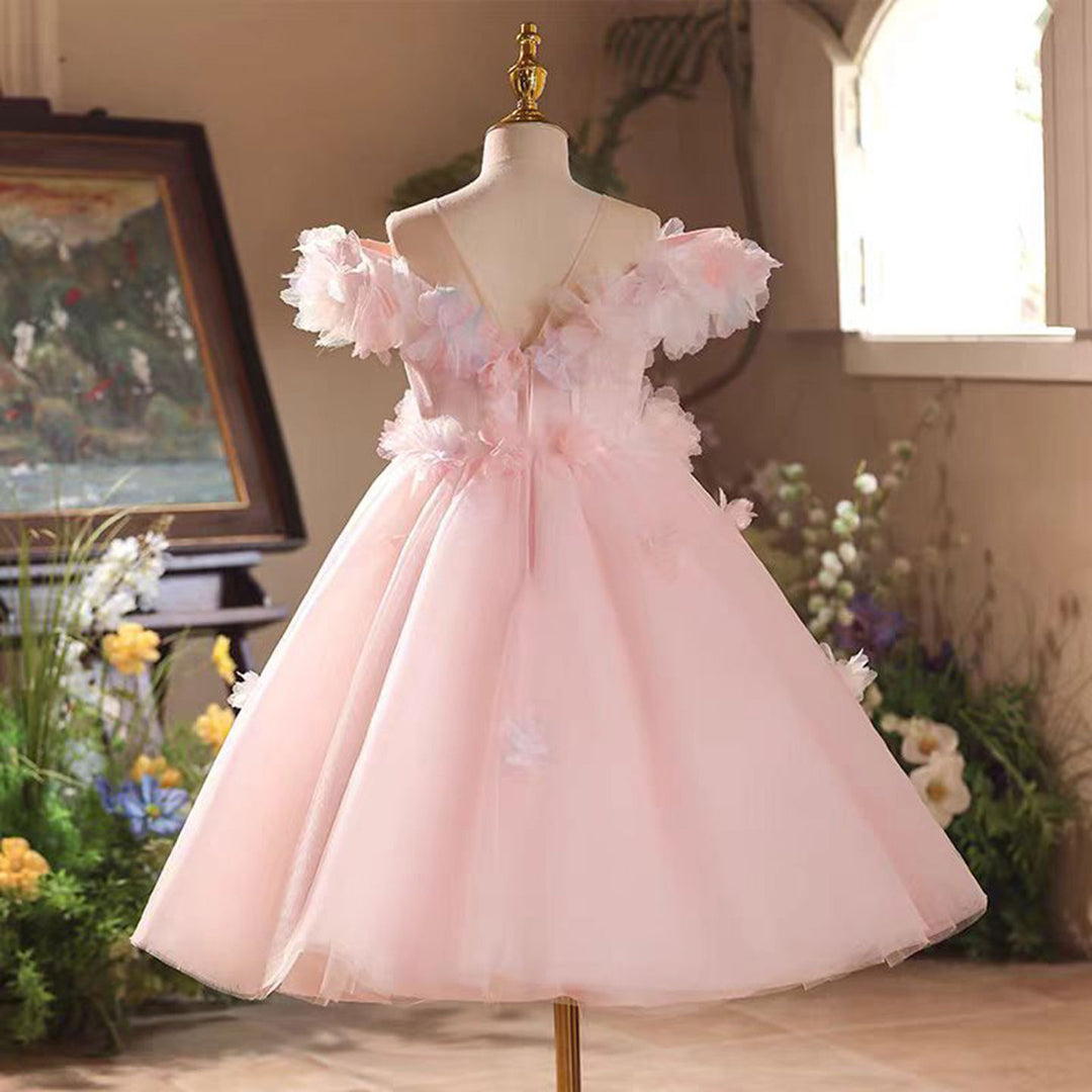 Soft And Romantic Off Shoulder Flower Girl Dress Sleeveless D025 DreamyVow Soft And Romantic Off Shoulder Flower Girl Dress Sleeveless D025 DreamyVow