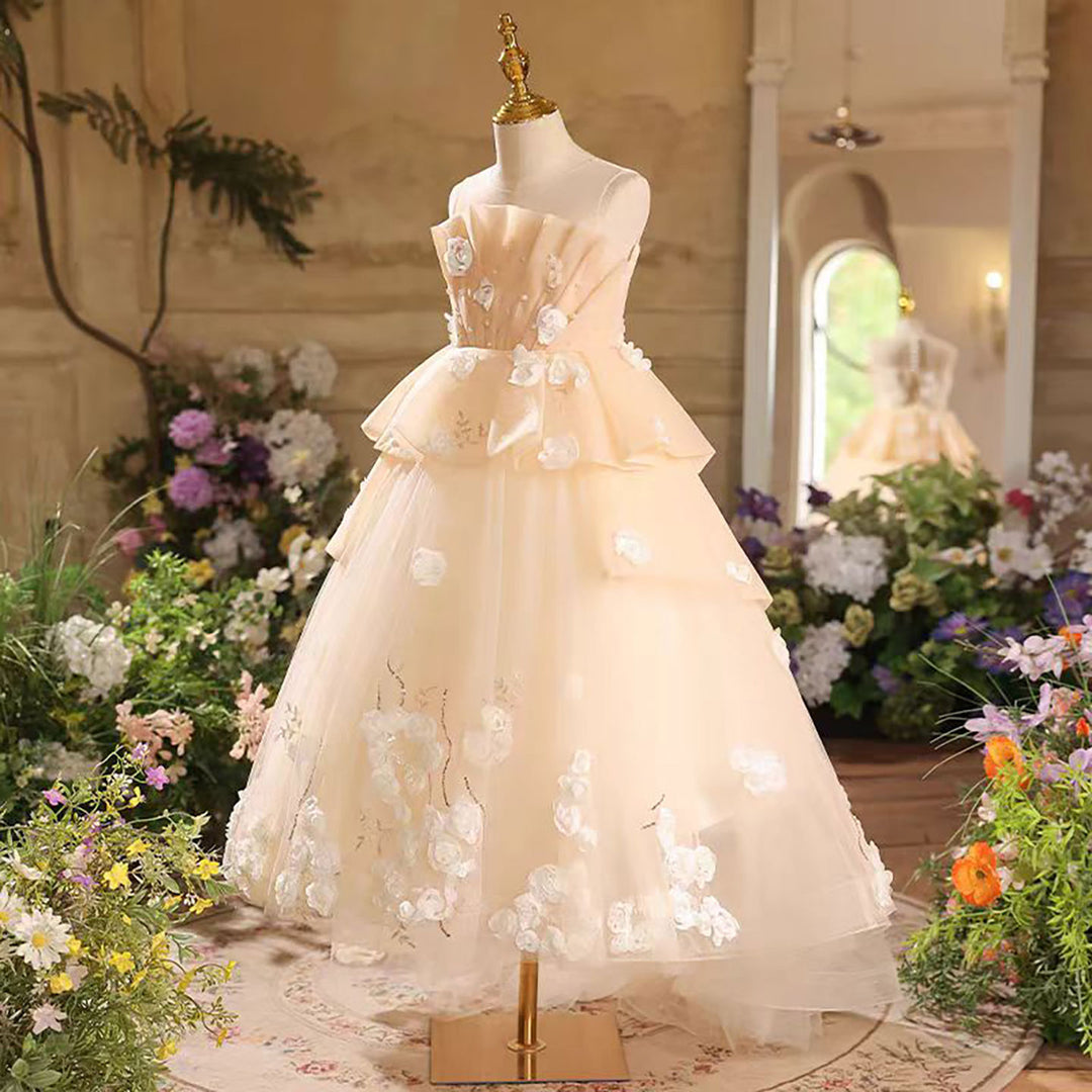beige flower girl dresses Iliyana Luxury Flower Girl Dress