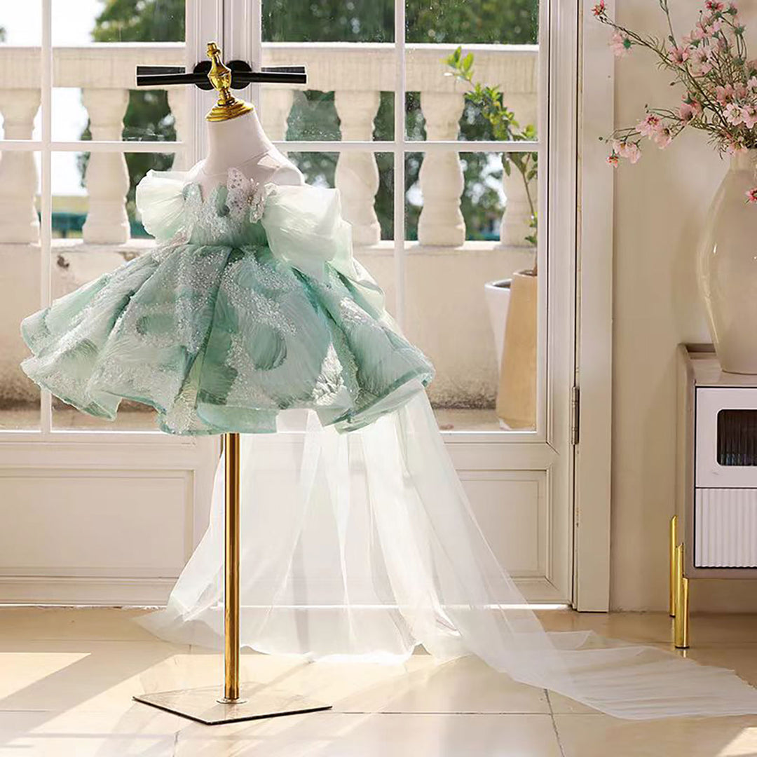 Kim Shui Green Butterfly Dress Pink Butterfly Sleeves Gown The Little Factory Kim Shui Green Butterfly Dress Pink Butterfly Sleeves Gown The Little Factory