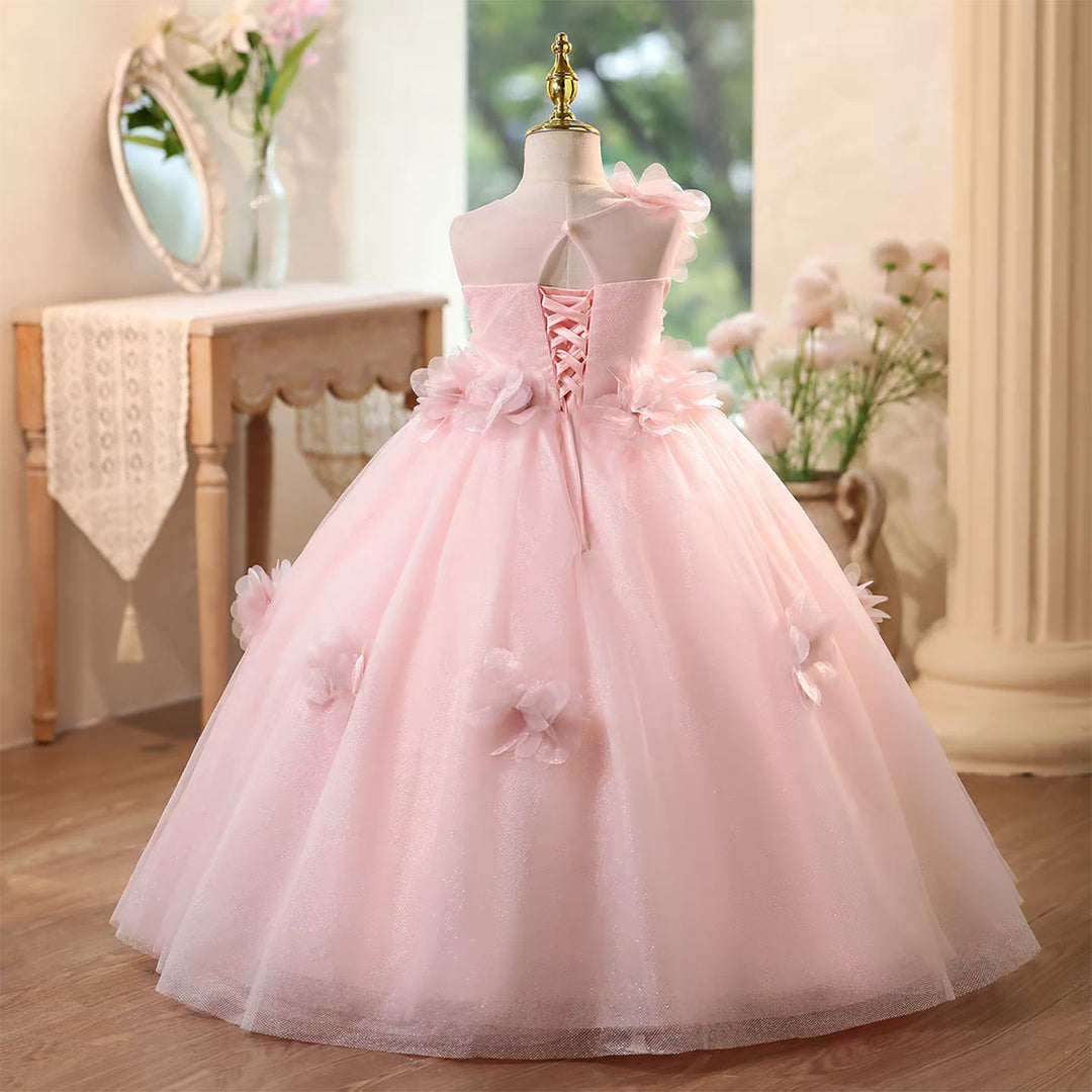 Pink Flower Girl Dress Wedding Birthday Holiday Party Prom J571