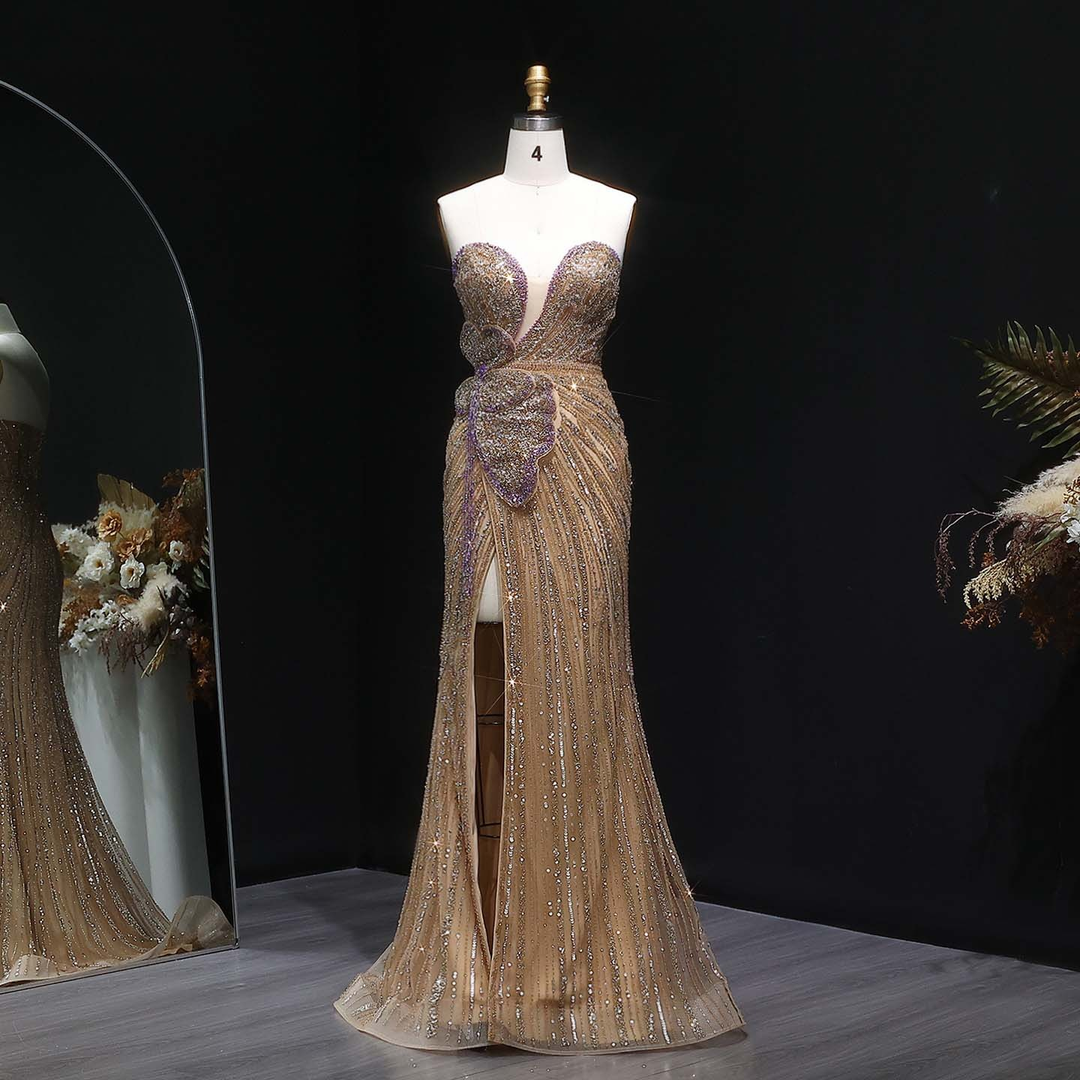 Elegant Sweetheart Pink Evening Dress Mermaid Gown SS267