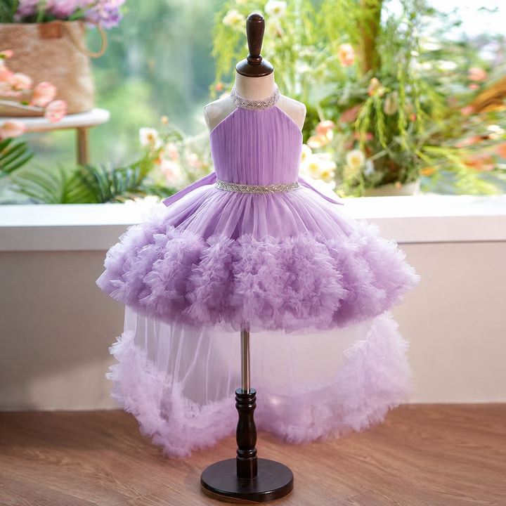 White Tulle Girl Birthday Holiday Dress J342