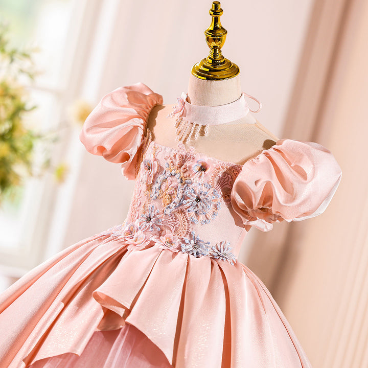 Elegant Flower Girl Dress Princess Birthday Party Formal Gown J825