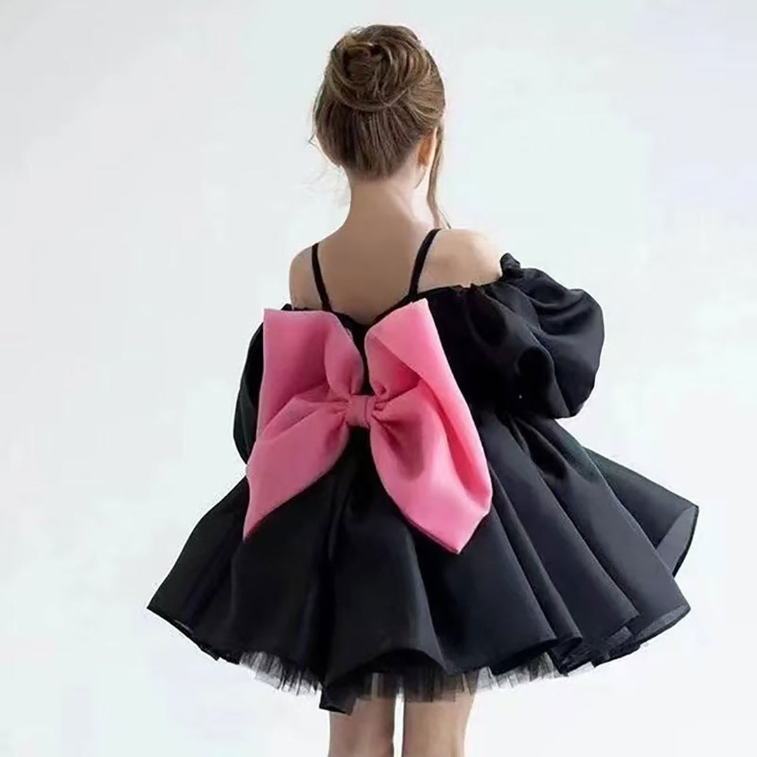 Luxury Satin Flower Girl Dress for Girls Puffy Party Dress M080