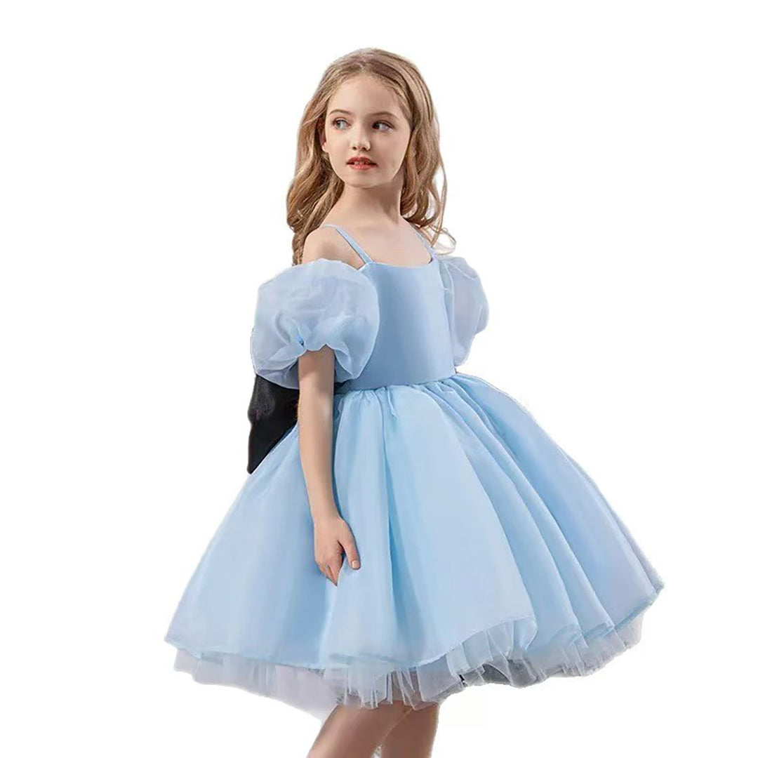 Luxury Satin Flower Girl Dress for Girls Puffy Party Dress M080