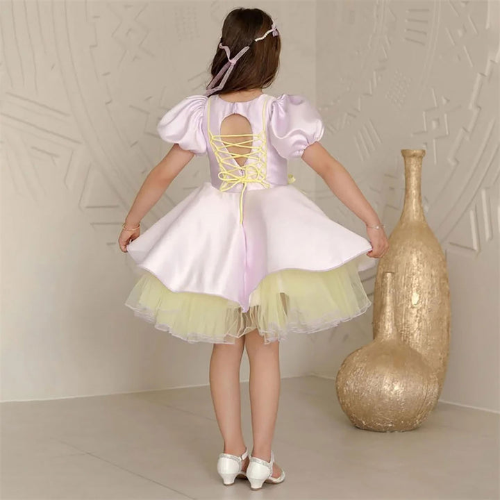 Elegant Satin Flower Girl Dress for Girls Wedding Party M056