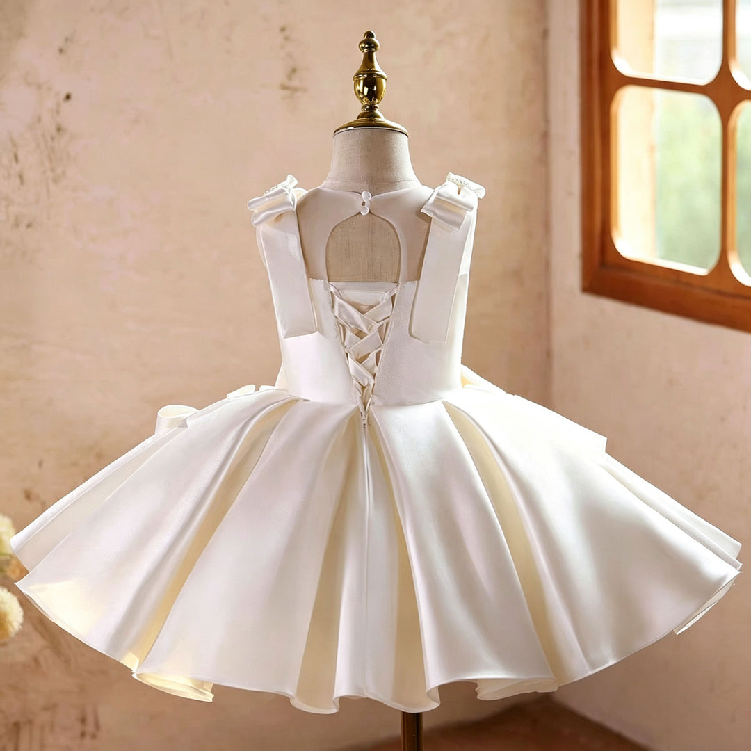 Elegant White Flower Girl Dress Princess Wedding Party Gown J894