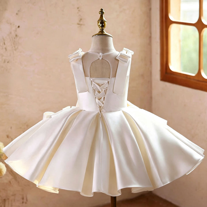 Elegant White Flower Girl Dress Princess Wedding Party Gown J894