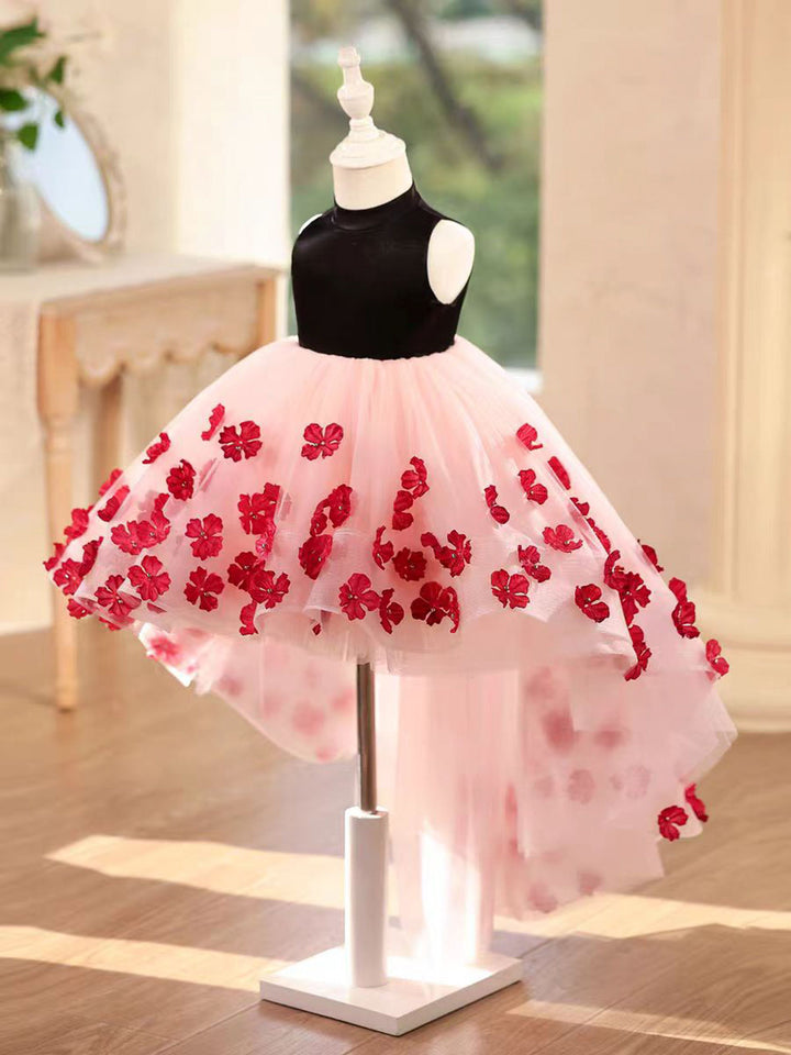 Elegant 3D Floral Hi-Low Princess Birthday Party Dress D217