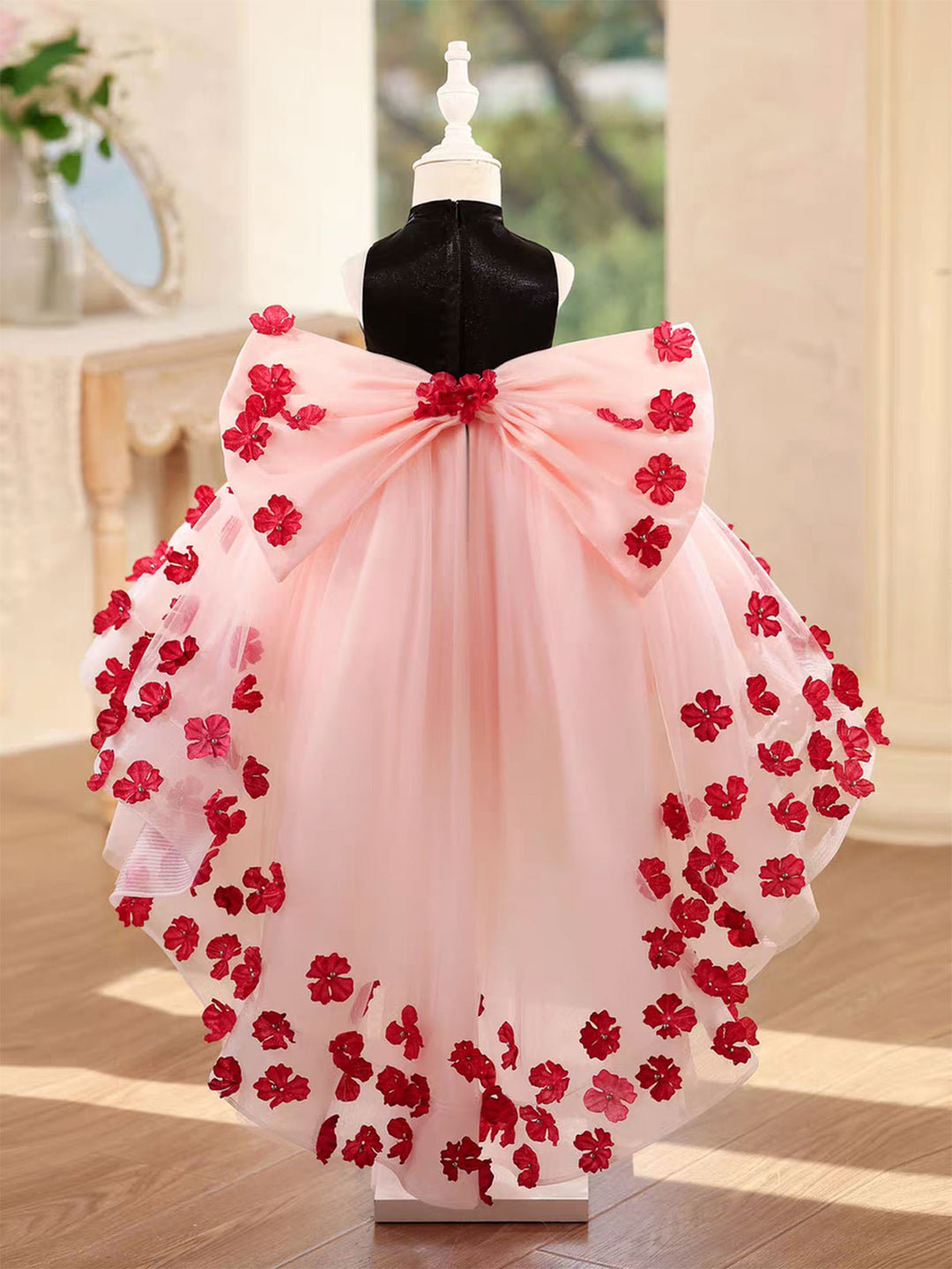 Elegant 3D Floral Hi-Low Princess Birthday Party Dress D217