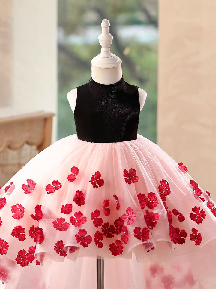 Elegant 3D Floral Hi-Low Princess Birthday Party Dress D217