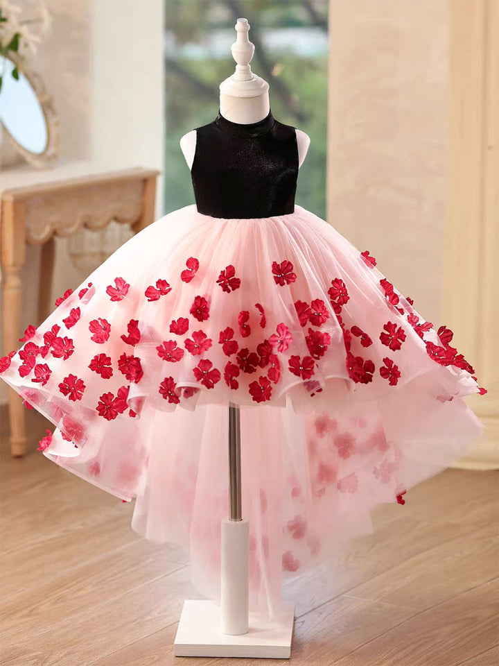 Elegant 3D Floral Hi-Low Princess Birthday Party Dress D217
