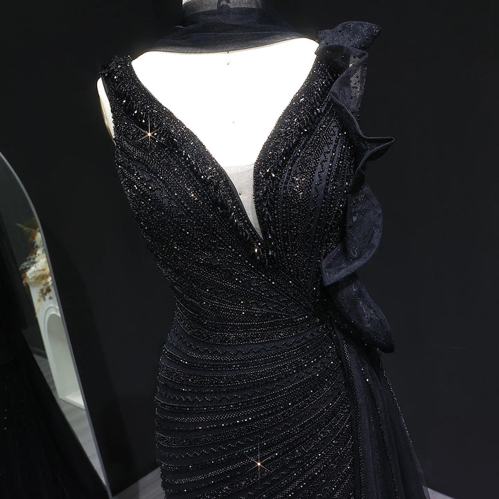 Luxury Burgundy Mermaid Evening Dress with Sparkling Beads, Scarf and Overskirt SS189