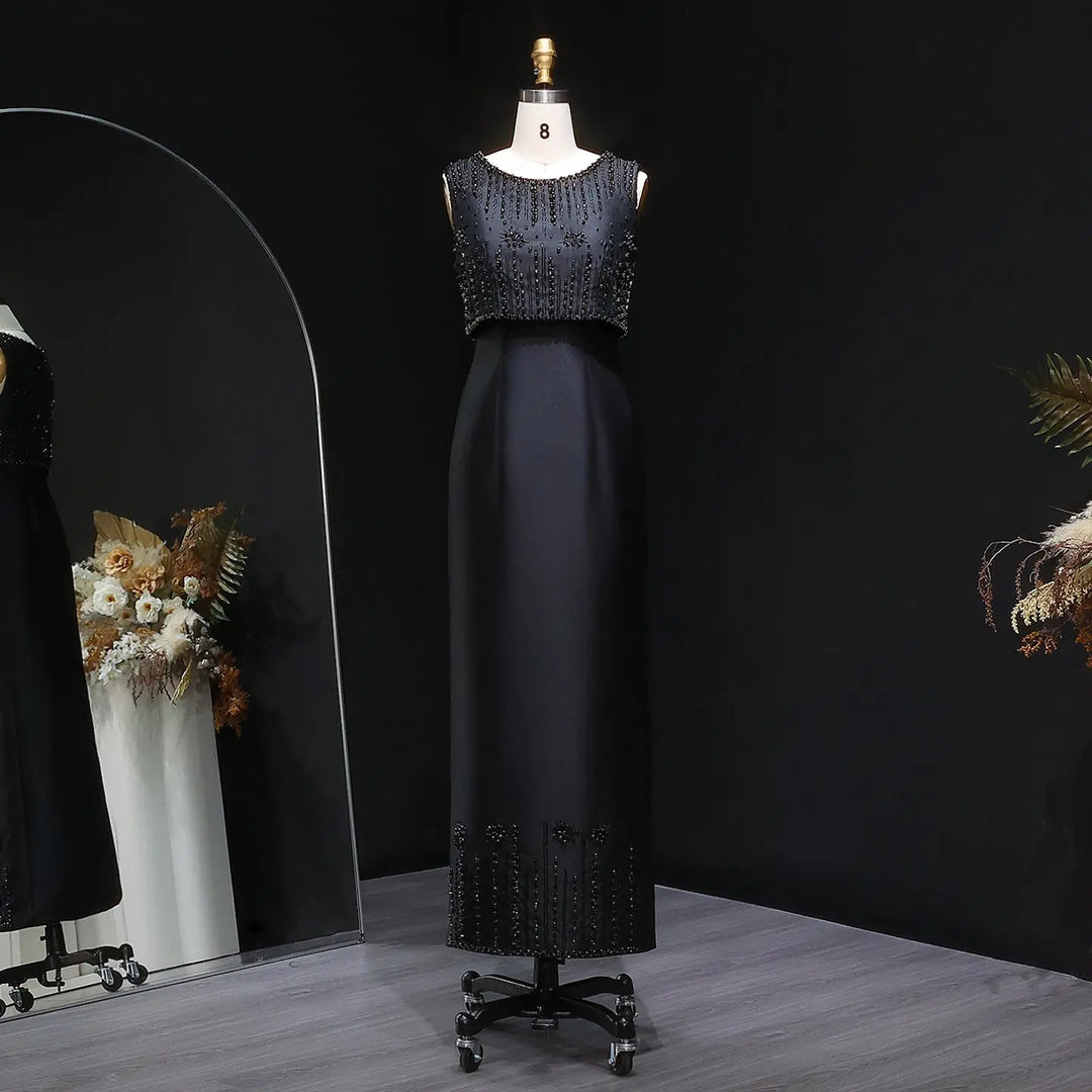 Luxury Rhinestones Silver Midi Evening Dress SS277